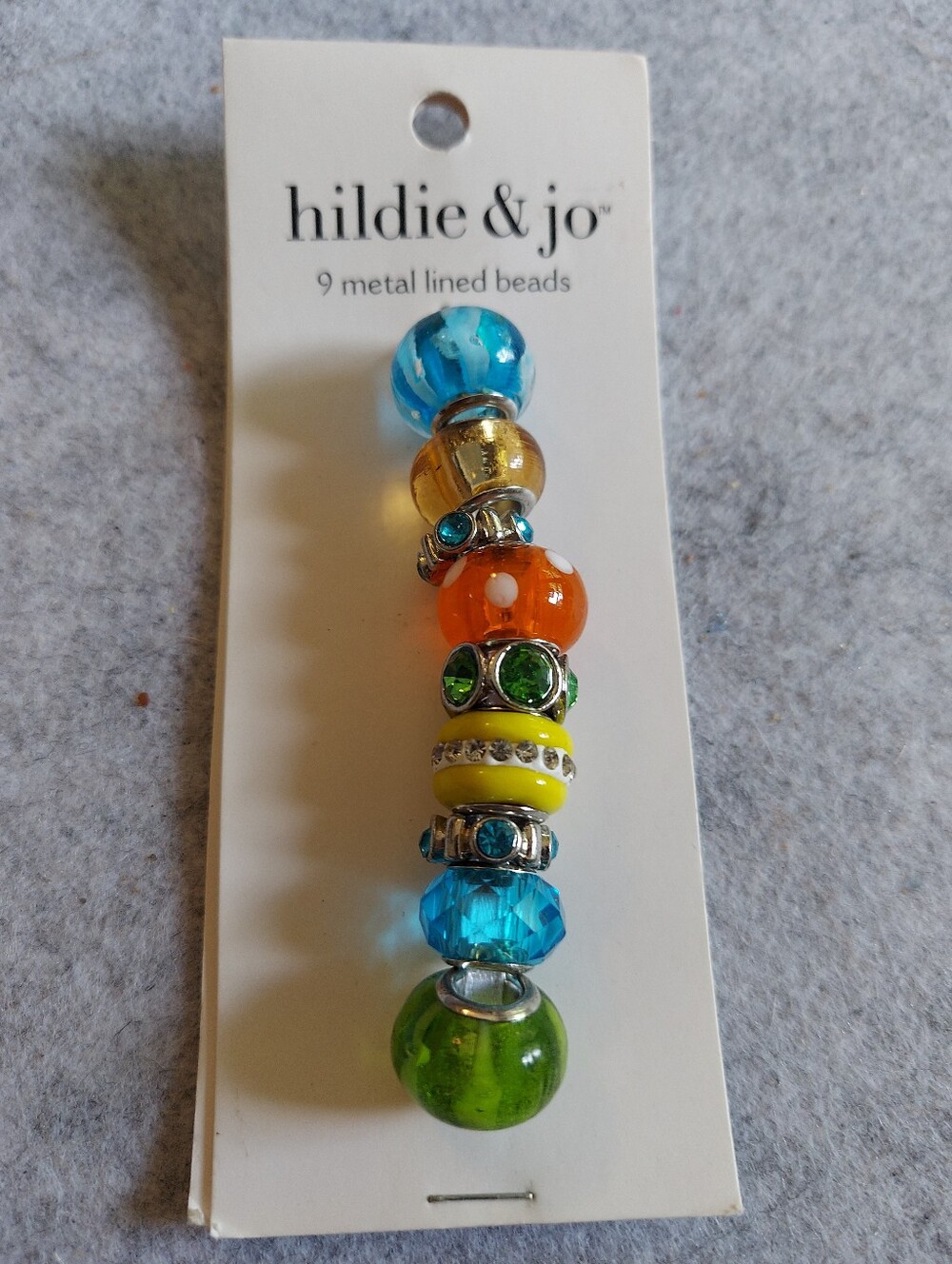 hildie & jo 9 metal lined beads New Multi Colors